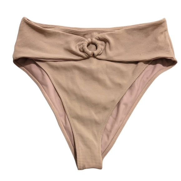 Revolve X House of Harlow 1960 Boston High Waist Retro Boho Bikini Bottom Beige - Picture 1 of 9